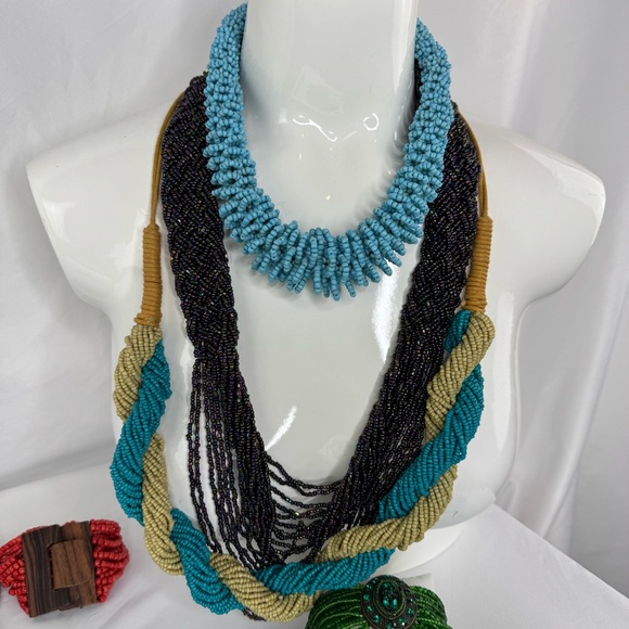 Massive Lot Bundle Multicolor Seedbead Beaded Necklace and Bracelet Collection - Picture 14 of 15